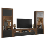 Modern Wall Unit Entertainment Center Set