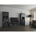 Modern Wall Unit Entertainment Center Set