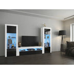 Modern Wall Unit Entertainment Center Set