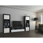 Modern Wall Unit Entertainment Center Set