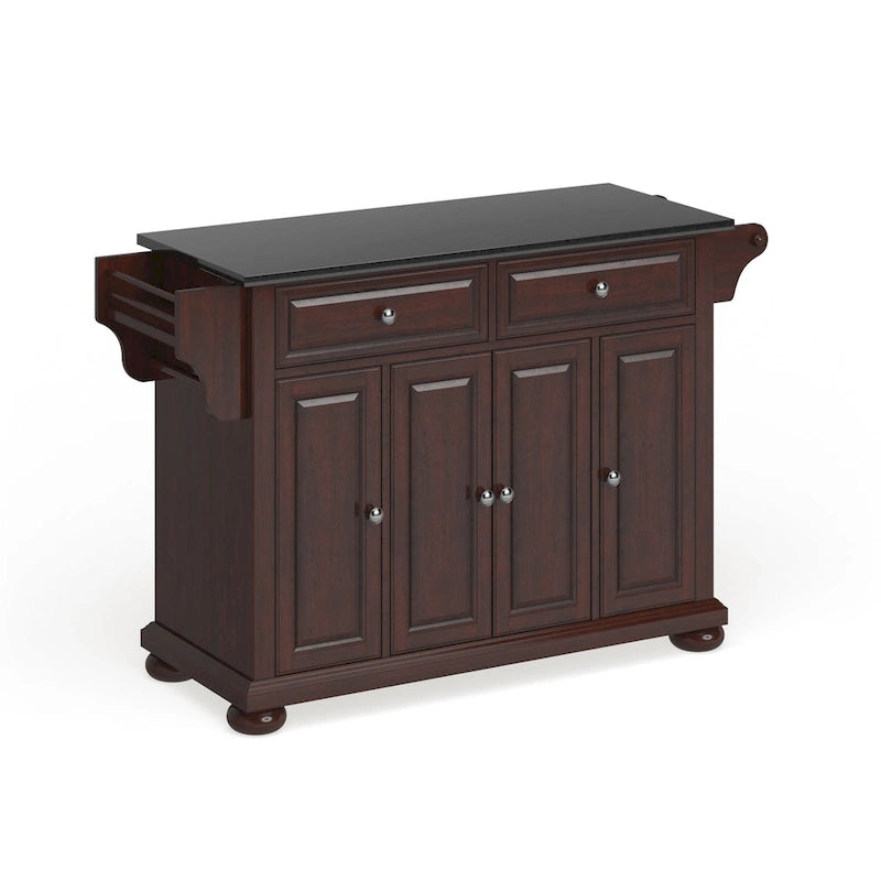 Granite Top Full Size Kitchen Island with Storage - 51.5 W x 18 D x 34 H