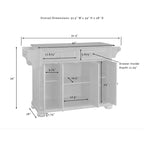 Granite Top Full Size Kitchen Island with Storage - 51.5 W x 18 D x 34 H