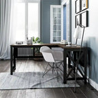 L-Shaped Lift Top Desk with Metal Frame