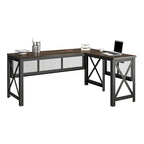 L-Shaped Lift Top Desk with Metal Frame
