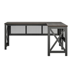 L-Shaped Lift Top Desk with Metal Frame