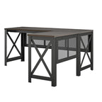 L-Shaped Lift Top Desk with Metal Frame