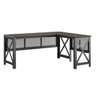 L-Shaped Lift Top Desk with Metal Frame