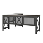 L-Shaped Lift Top Desk with Metal Frame