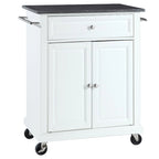 Kitchen Cart with Granite Top and Storage Cabinet