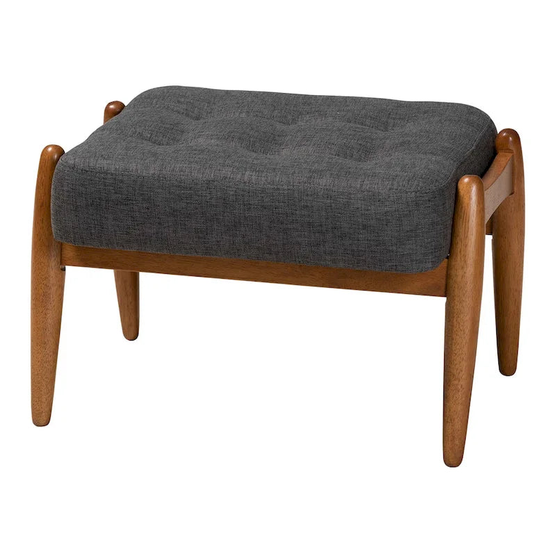 Japandi Fabric Ottoman Footstool
