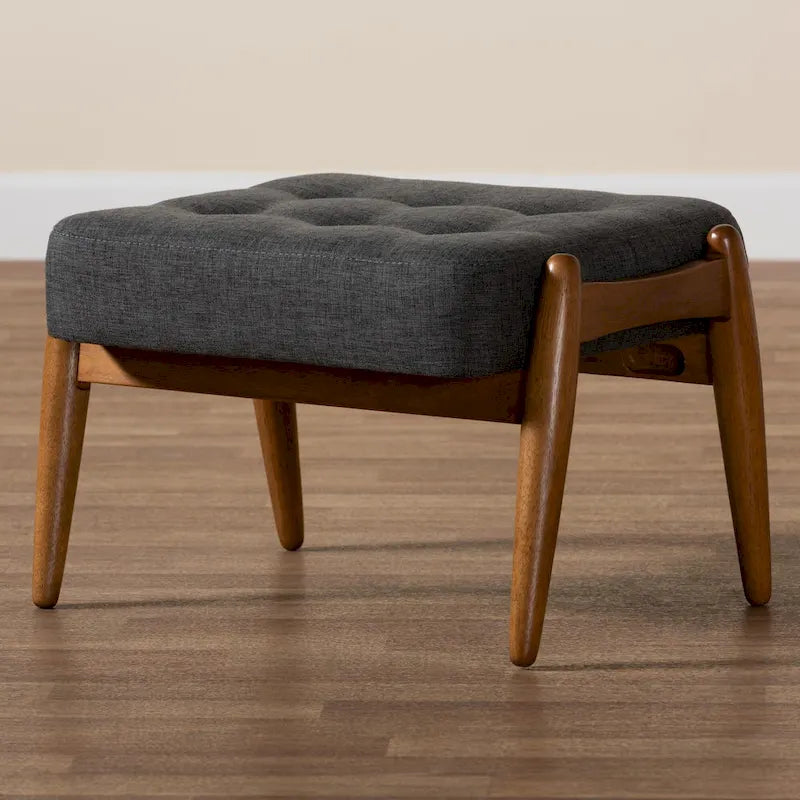 Japandi Fabric Ottoman Footstool