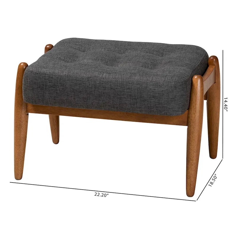 Japandi Fabric Ottoman Footstool