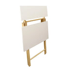 2-Tier Foldable Laptop Desk with Solid Wood Surface