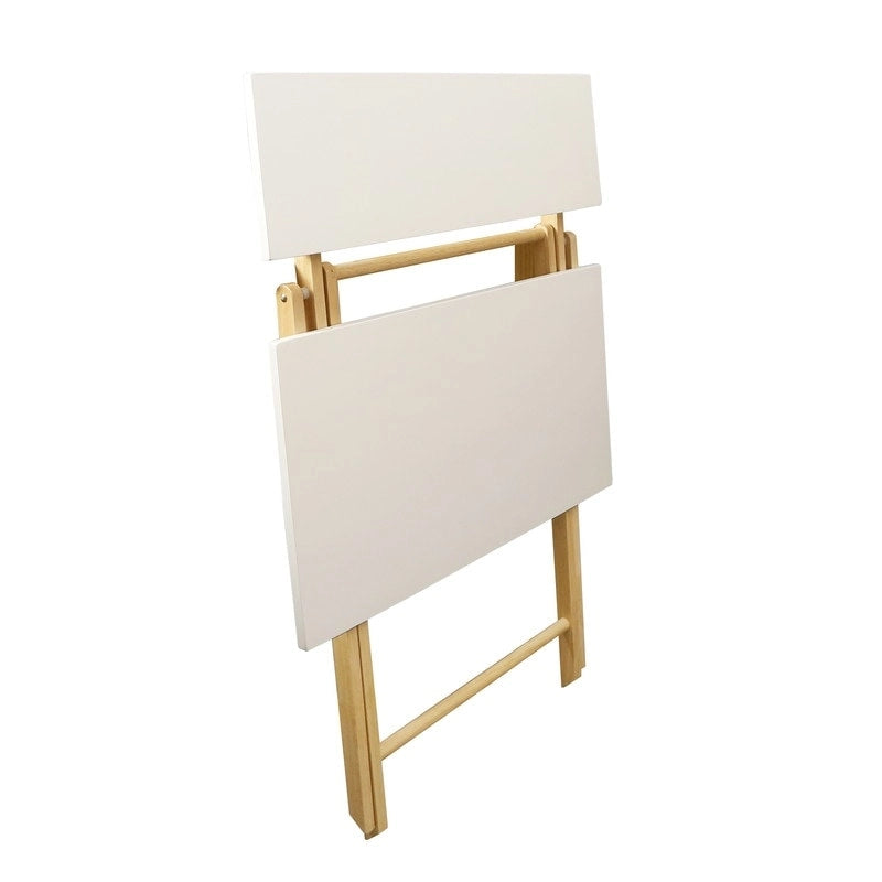 2-Tier Foldable Laptop Desk with Solid Wood Surface