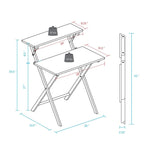 2-Tier Foldable Laptop Desk with Solid Wood Surface