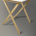 2-Tier Foldable Laptop Desk with Solid Wood Surface