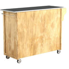 Wooden Kitchen Cart Island with Stainless Steel Top and Casters
