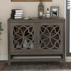Accent Storage Cabinet with Fretwork Doors and Adjustable Shelf