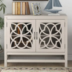 Accent Storage Cabinet with Fretwork Doors and Adjustable Shelf