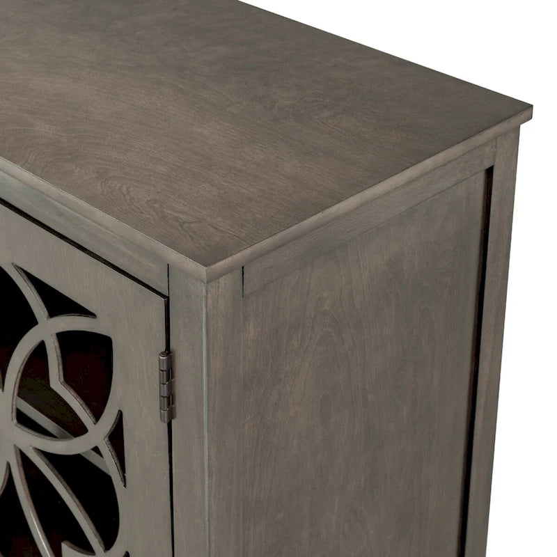 Accent Storage Cabinet with Fretwork Doors and Adjustable Shelf