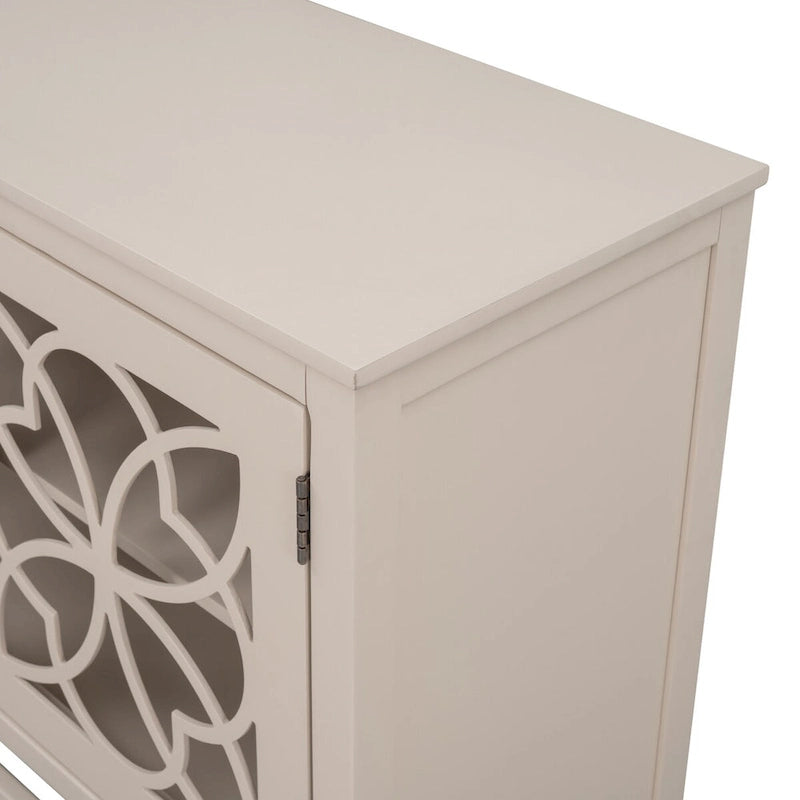 Accent Storage Cabinet with Fretwork Doors and Adjustable Shelf
