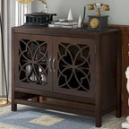 Accent Storage Cabinet with Fretwork Doors and Adjustable Shelf