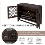 Accent Storage Cabinet with Fretwork Doors and Adjustable Shelf