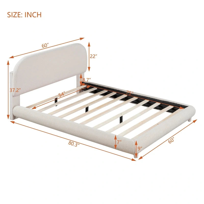 Full Size Upholstered Platform Bed