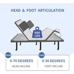 Adjustable Bed Frame with Wireless Remote – Hospital Style Base with Optional Mattress