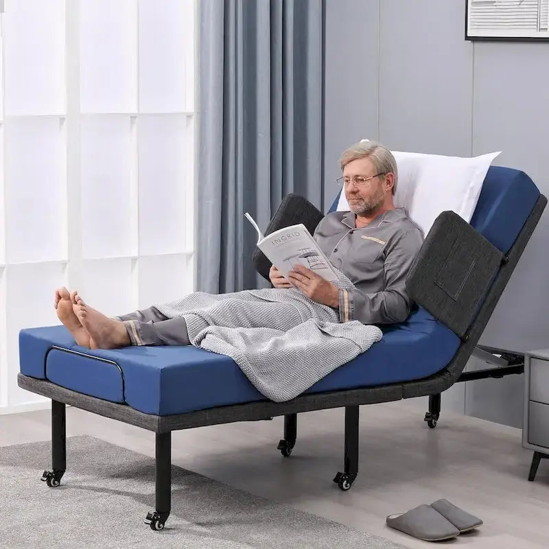 Adjustable Bed Frame with Wireless Remote – Hospital Style Base with Optional Mattress