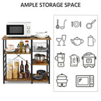 Metal Frame Baker's Rack Kitchen Island Storage Shelf