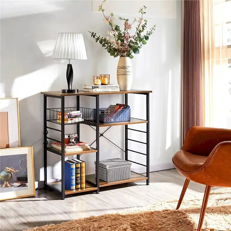 Metal Frame Baker's Rack Kitchen Island Storage Shelf