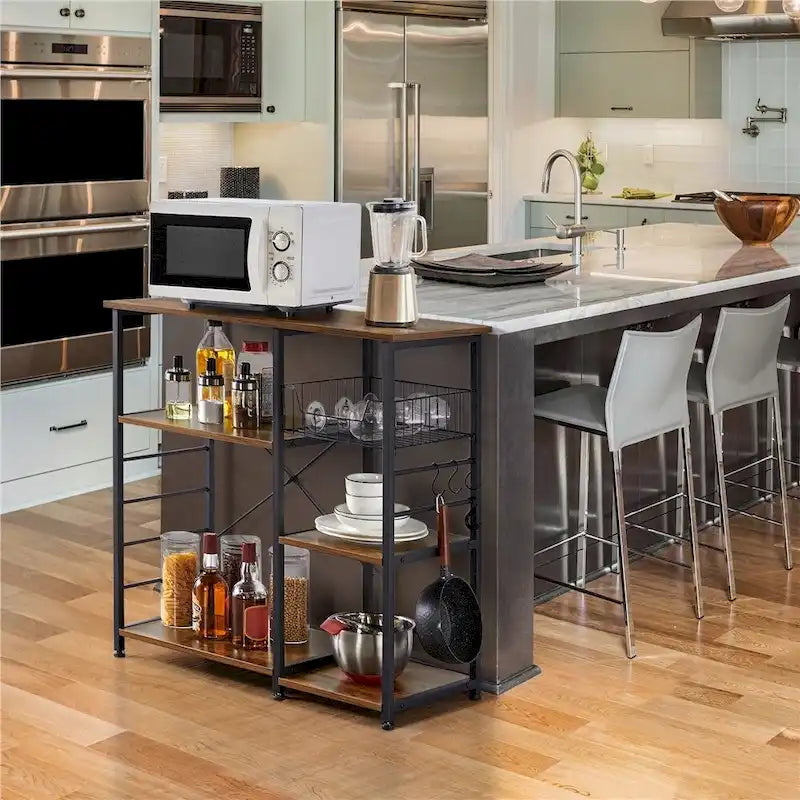 Metal Frame Baker's Rack Kitchen Island Storage Shelf