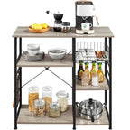 Metal Frame Baker's Rack Kitchen Island Storage Shelf