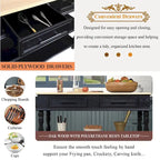 Rolling Kitchen Island Cart with Storage, Drawers, and Wine Rack