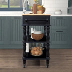 Rolling Kitchen Island Cart with Storage, Drawers, and Wine Rack