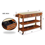 Rolling Kitchen Island Cart with Storage, Drawers, and Wine Rack