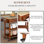 Rolling Kitchen Island Cart with Storage, Drawers, and Wine Rack
