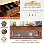 Rolling Kitchen Island Cart with Storage, Drawers, and Wine Rack