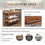 Rolling Kitchen Island Cart with Storage, Drawers, and Wine Rack
