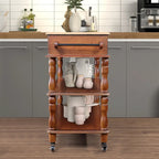 Rolling Kitchen Island Cart with Storage, Drawers, and Wine Rack