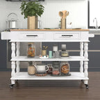 Rolling Kitchen Island Cart with Storage, Drawers, and Wine Rack