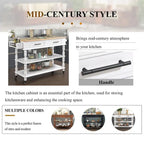 Rolling Kitchen Island Cart with Storage, Drawers, and Wine Rack