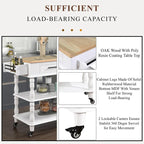 Rolling Kitchen Island Cart with Storage, Drawers, and Wine Rack