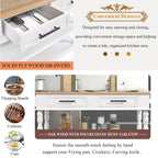 Rolling Kitchen Island Cart with Storage, Drawers, and Wine Rack