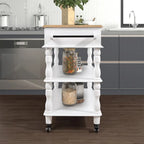Rolling Kitchen Island Cart with Storage, Drawers, and Wine Rack