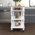 Rolling Kitchen Island Cart with Storage, Drawers, and Wine Rack