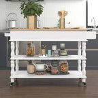 Rolling Kitchen Island Cart with Storage, Drawers, and Wine Rack