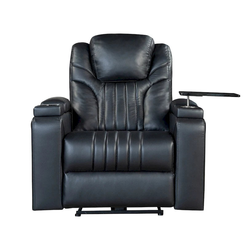 Power Recliner Chair with Adjustable Headrest, USB Port, Storage Arms, Cup Holder, and Swivel Tray Table