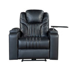 Power Recliner Chair with Adjustable Headrest, USB Port, Storage Arms, Cup Holder, and Swivel Tray Table